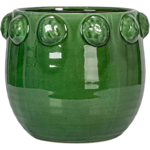 imageCreative CoOp TerraCotta Planter with Raised Dots Matte TerracottaGreen