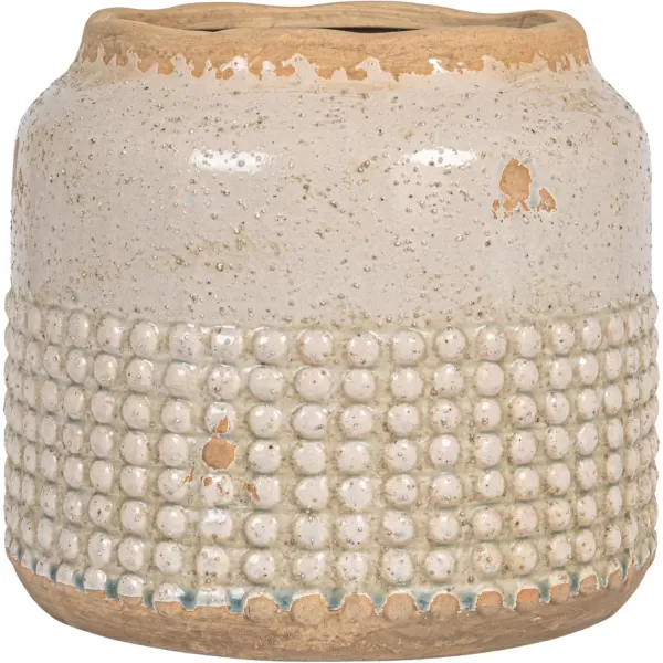 imageCreative CoOp Terracotta Hobnail Planter with Organically Shaped Edge Distressed Light Blue