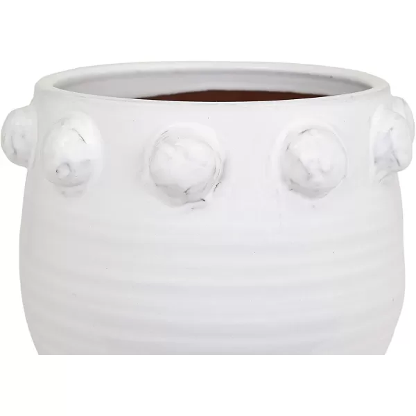 imageCreative CoOp White Terracotta Planter with Bubble Design at Top