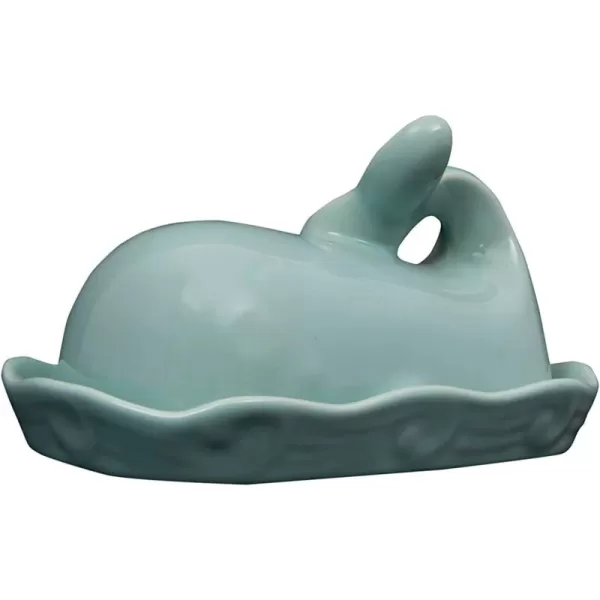 imageCreative CoOp Aqua Blue Whale Shaped Butter DishAqua