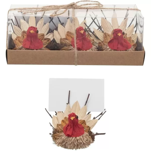 imageCreative CoOp Dried Natural Corn Husk Turkeys with Place CardPhoto Holders Natural and Orange Set of 3