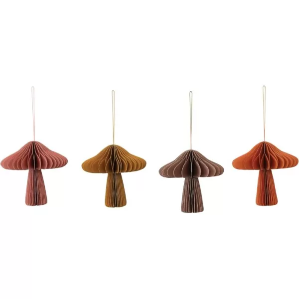 imageCreative CoOp Paper Folding Honeycomb Mushroom Ornament Multicolor Set of 4
