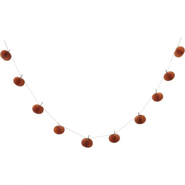 imageCreative CoOp Paper Folding Honeycomb Pumpkin Garland with Twig Stems in Kraft Box Orange Color