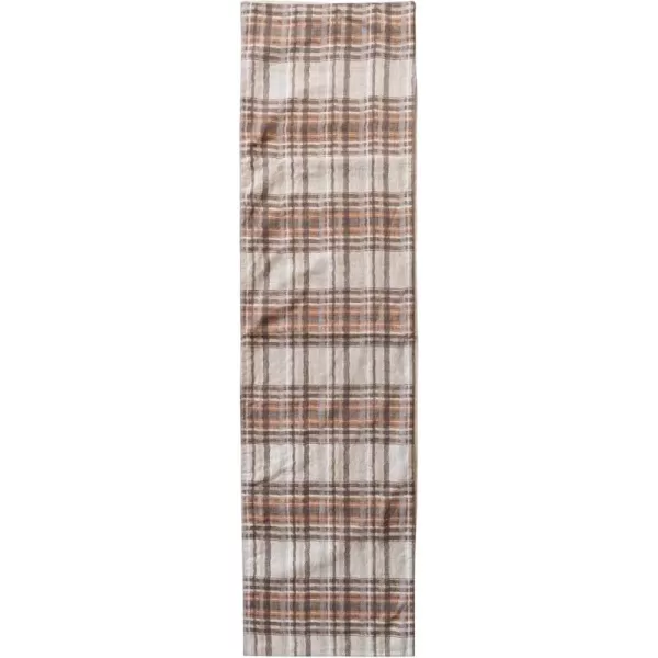 imageCreative CoOp Plaid Woven Cotton Table Runner Cream Color Brown and Orange