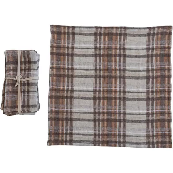 imageCreative CoOp Plaid Woven Linen Napkins Multicolor Set of 4