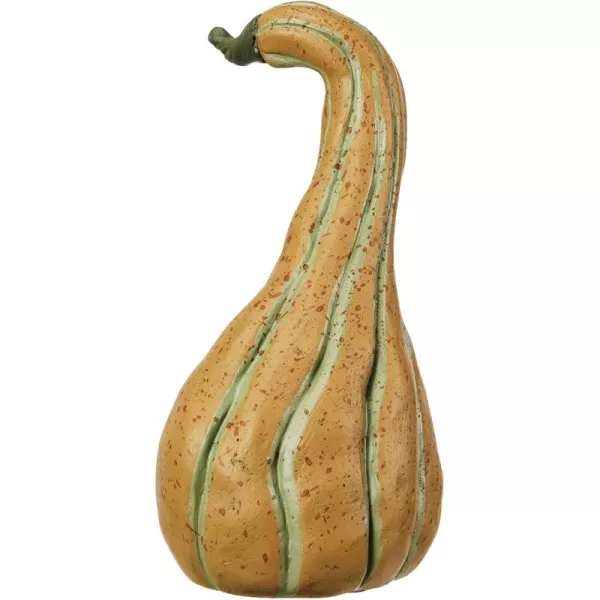 imageCreative CoOp Resin Gourd with Stem Decor Orange and Green