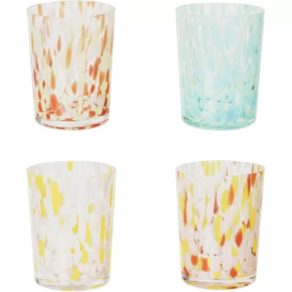 imageCreative CoOp Round Glass Drinking Glass with Various Styles Multicolor Set of 4