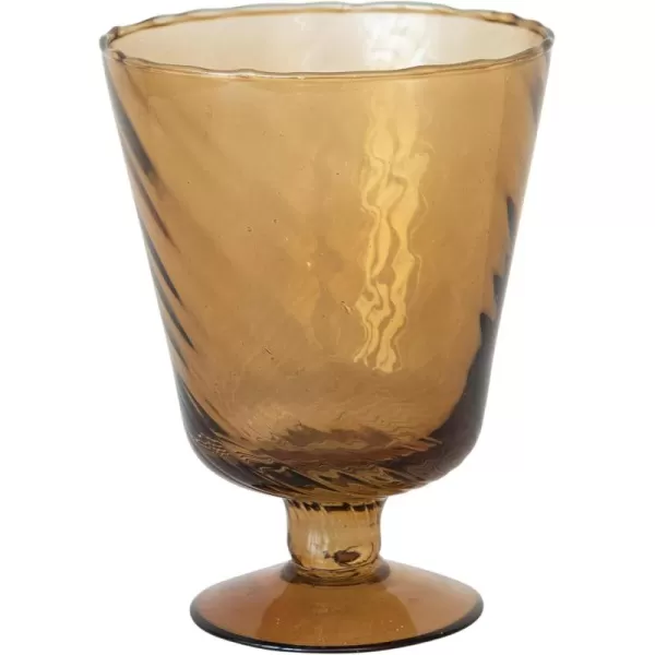 imageCreative CoOp Round Glass Stemmed VaseVotive Holder Brown