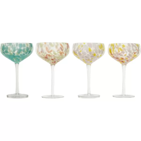 imageCreative CoOp Round Stemmed Champagne Coupe Glass Multicolor Set of 4