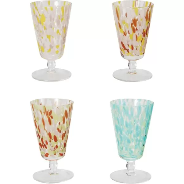 imageCreative CoOp Round Stemmed Glass Drinking Glass Multicolor Set of 4