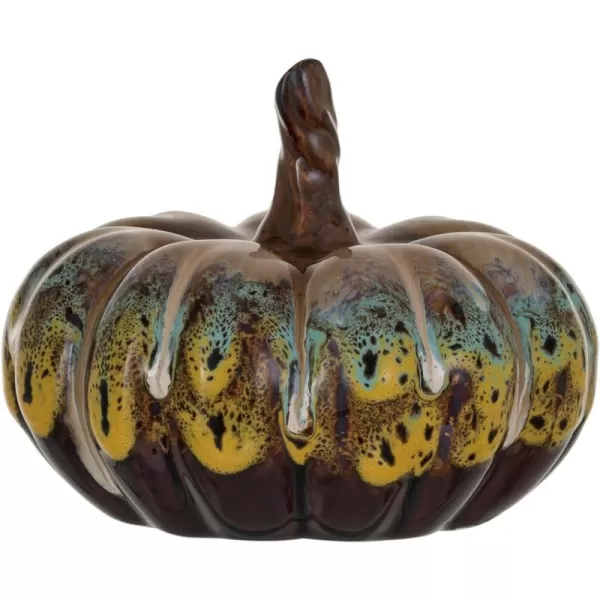 imageCreative CoOp Small Stoneware Pumpkin Decor with Reactive Glaze Multicolor