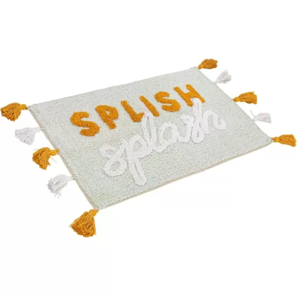 imageCreative CoOp Splish Splash Embroidered Cotton Blend Bath Mat with Tassels