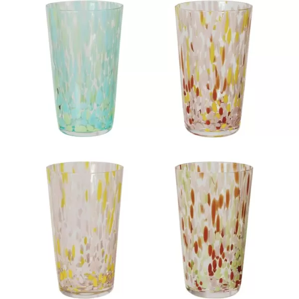 imageCreative CoOp Tall Glass Drinking Glass with Various Styles Multicolor Set of 4