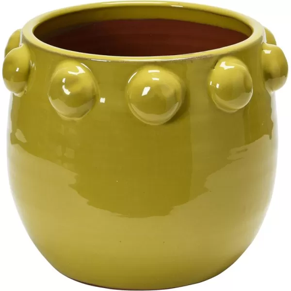 imageCreative CoOp TerraCotta Planter with Raised Dots Matte TerracottaChartreuse