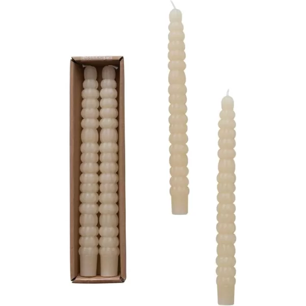 imageCreative CoOp Unscented Pumpkin Shaped Taper Candles in Box Ivory Color Set of 2Ivory