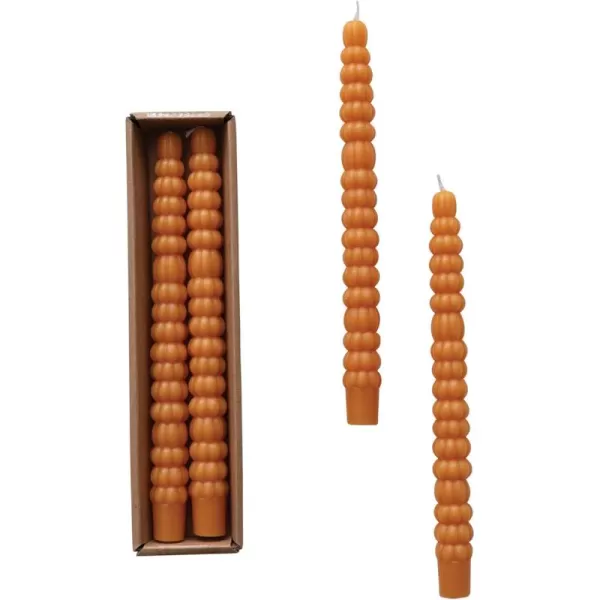 imageCreative CoOp Unscented Pumpkin Shaped Taper Candles in Box Ivory Color Set of 2Orange