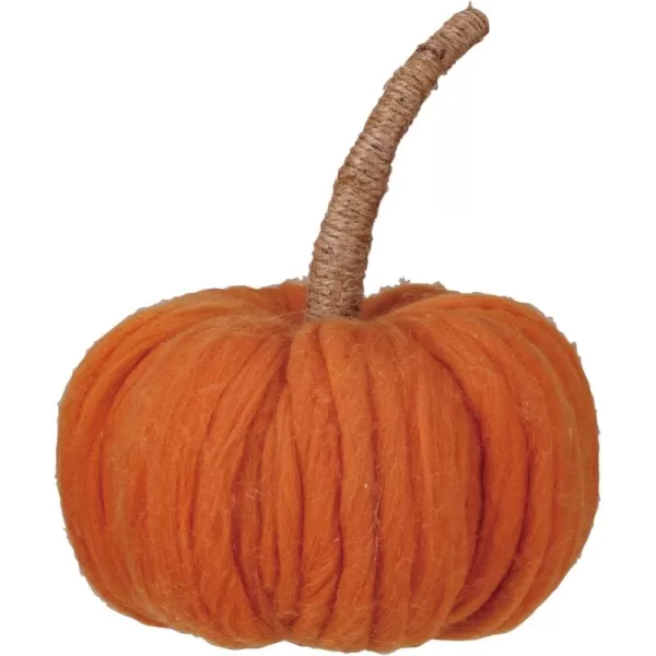 imageCreative CoOp Wide Wool Pumpkin with Jute Wrapped Stem Orange