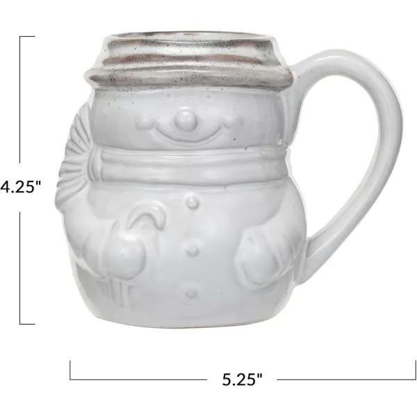 imageCreative CoOp 16 oz Stoneware Snowman Shaped Mug Antique White