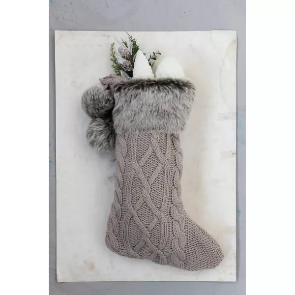 imageCreative CoOp 20quot Cotton Knit Stocking