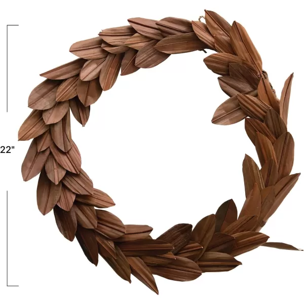 imageCreative CoOp 22quot Round Dried Buri Palm Leaf Wreath Brown