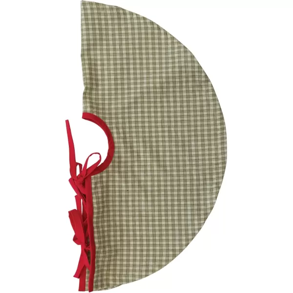 imageCreative CoOp 24quot Round Cotton wRed Ties Green Plaid Tree Skirt