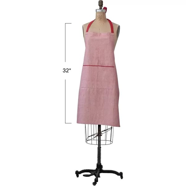 imageCreative CoOp 32quot L x 28quot W Woven Cotton Apron wPocket Red
