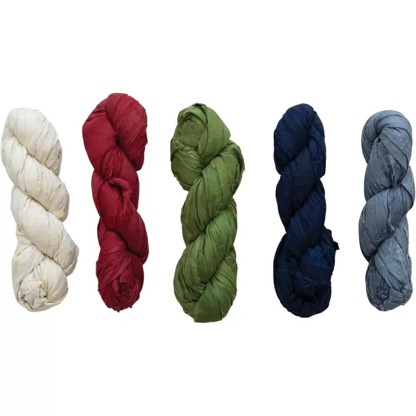 imageCreative CoOp 7075 Yard Recycled Torn Silk Ribbon Ivory Color Each One Will Vary