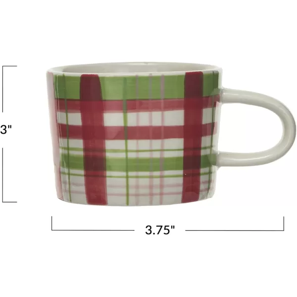 imageCreative CoOp 8 oz Stoneware Mug Red Green and Pink
