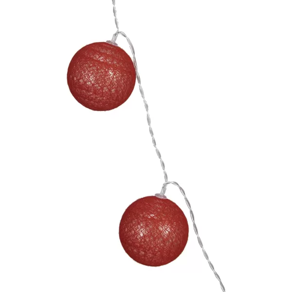 imageCreative CoOp Fabric String Ball Lights with Plastic Cord and 20 Lights Burgundy