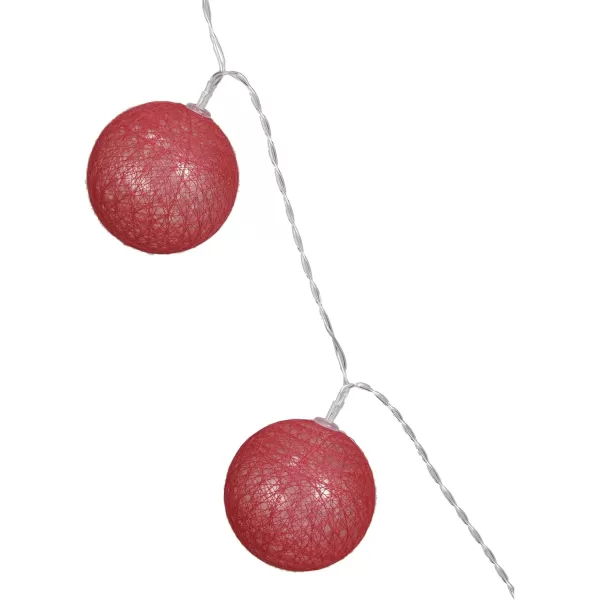 imageCreative CoOp Fabric String Ball Lights with Plastic Cord and 20 Lights Fuchsia