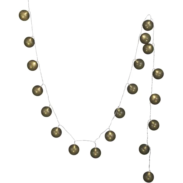 imageCreative CoOp Fabric String Ball Lights with Plastic Cord and 20 Lights Green
