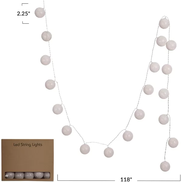 imageCreative CoOp Fabric String Ball Lights with Plastic Cord and 20 Lights Taupe