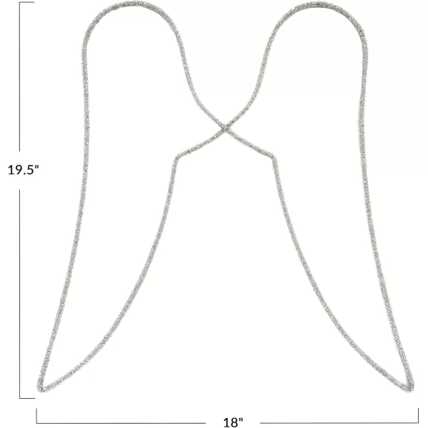 imageCreative CoOp Glass Beaded Metal Angel Wings Silver Finish