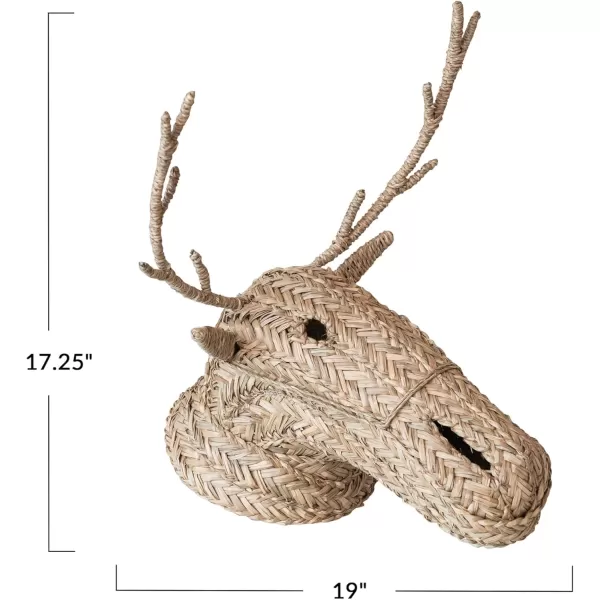 imageCreative CoOp HandWoven Seagrass Deer Head Wall Dcor Natural