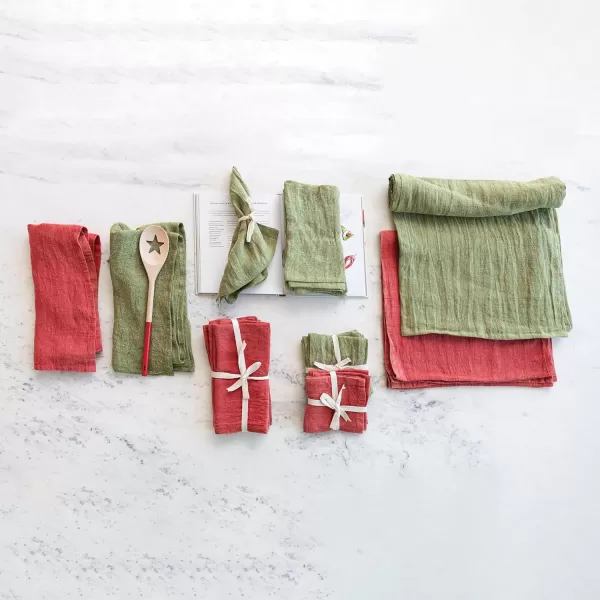 imageCreative CoOp Large Stonewashed Linen Cocktail Napkins Red Set of 4
