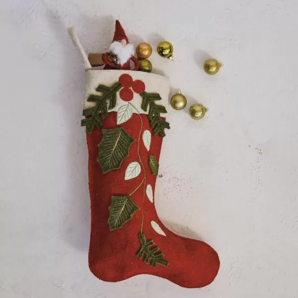 imageCreative CoOp Multicolor Holly Berry Elegance Wool Stocking