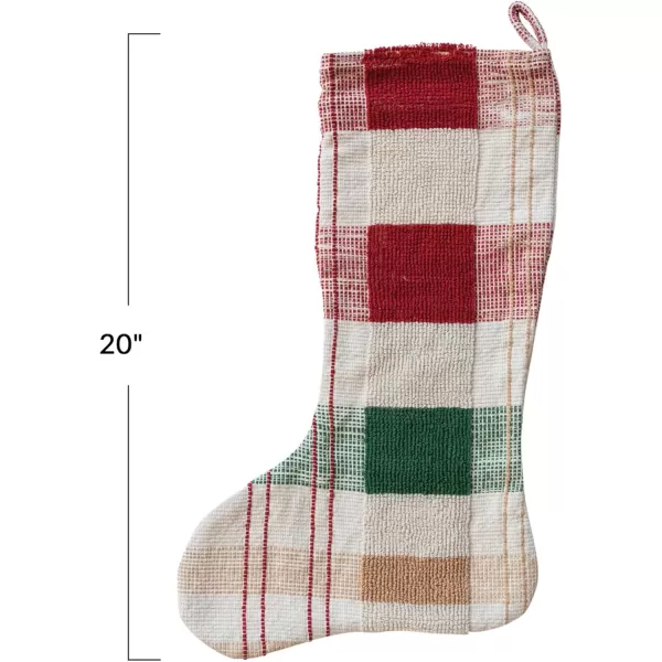 imageCreative CoOp Multicolor Textured Woven Cotton Stocking Plaid