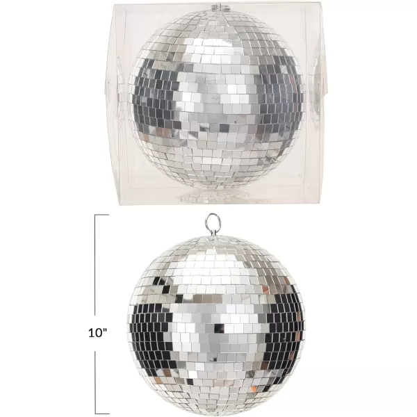 imageCreative CoOp Round Hanging Glass and Foam Disco Ball with Acetate Box Silver Finish