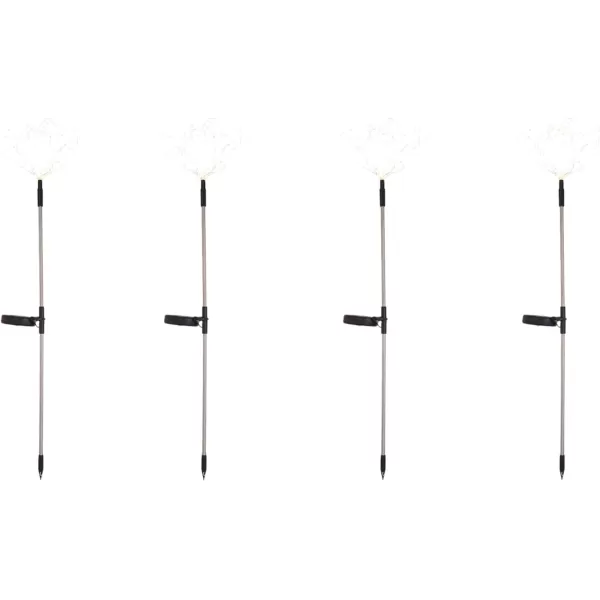 imageCreative CoOp Stainless Steel Stake with LED Solar Powered Starburst Light and 180 Lights Black Set of 4