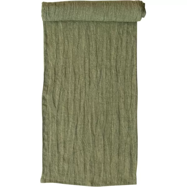 imageCreative CoOp Stonewashed Linen Table Runner Green