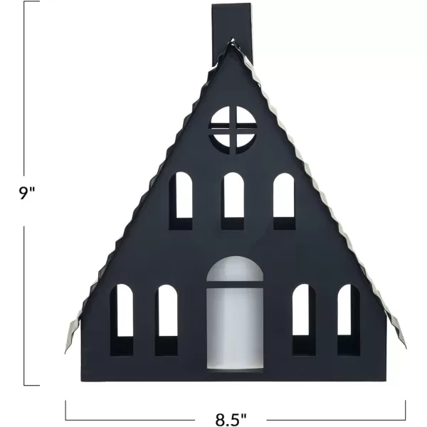 imageCreative CoOp Tall Metal House Decor with LED Candle Black