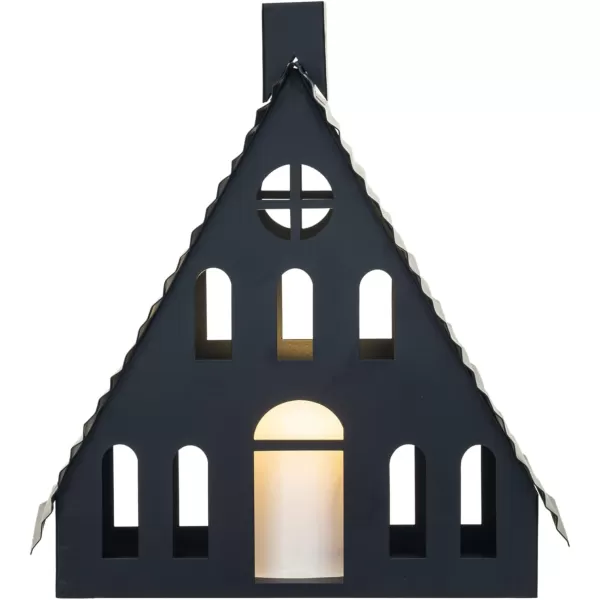imageCreative CoOp Tall Metal House Decor with LED Candle Black