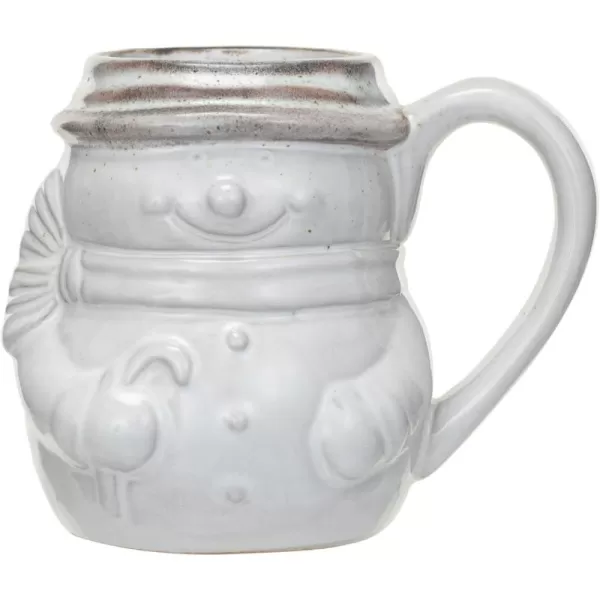 imageCreative CoOp 16 oz Stoneware Snowman Shaped Mug Antique White
