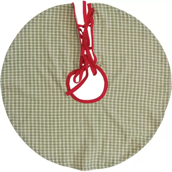 imageCreative CoOp 24quot Round Cotton wRed Ties Green Plaid Tree Skirt
