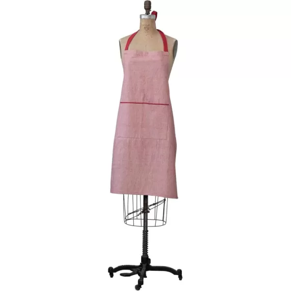 imageCreative CoOp 32quot L x 28quot W Woven Cotton Apron wPocket Red