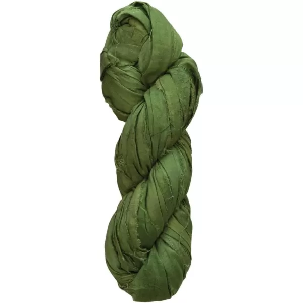 imageCreative CoOp 7075 Yard Recycled Torn Silk Ribbon Green Each One Will Vary