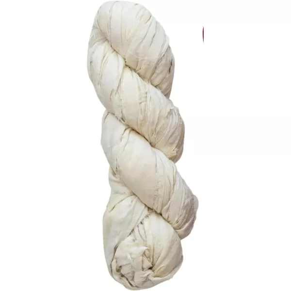 imageCreative CoOp 7075 Yard Recycled Torn Silk Ribbon Ivory Color Each One Will Vary