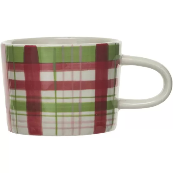 imageCreative CoOp 8 oz Stoneware Mug Red Green and Pink