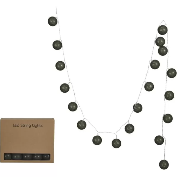 imageCreative CoOp Fabric String Ball Lights with Plastic Cord and 20 Lights Green
