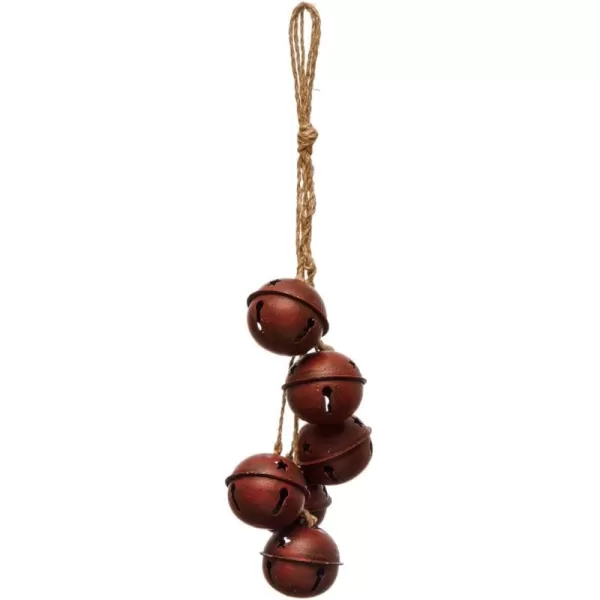 imageCreative CoOp Metal Bells on Jute Hanger Distressed Red